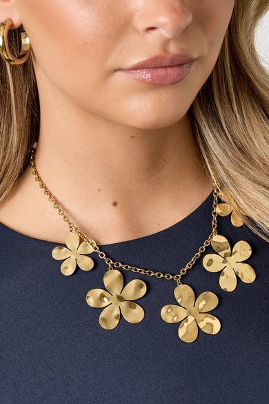 Stainless Steel Pendant necklaces Flower Casual Daily Simple Series Women's jewelry h5 Picture2